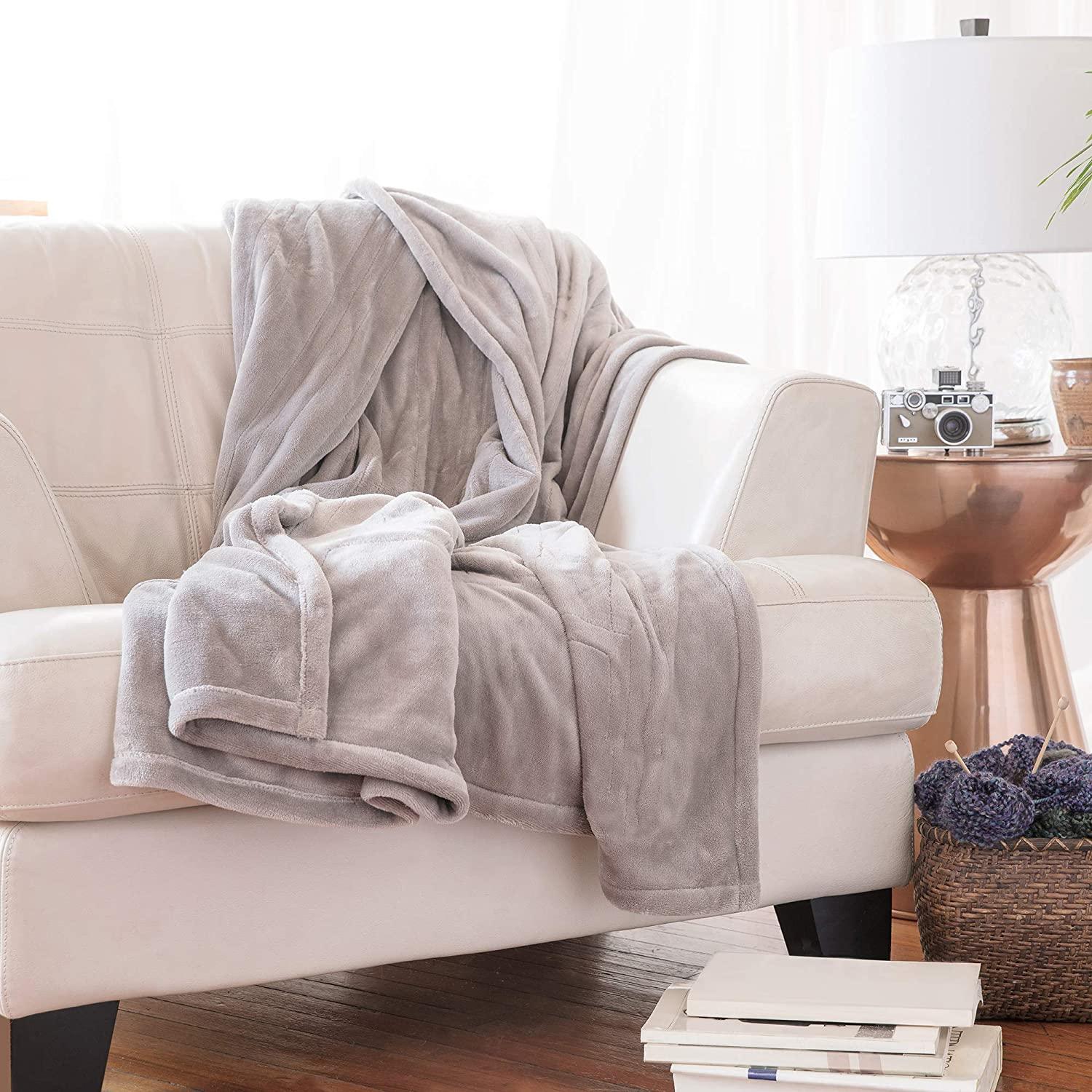 Heated Electric Blanket with SensorSafe, King, Soft Grey