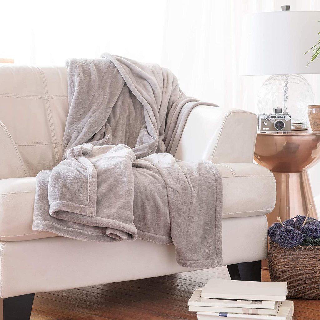 Heated Electric Blanket with SensorSafe, Queen, Soft Grey