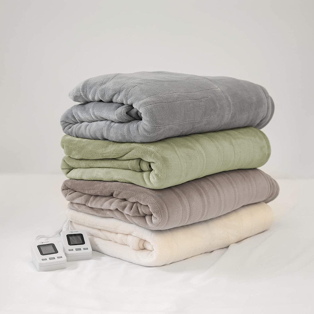 Heated Electric Blanket with SensorSafe, King, Soft Grey