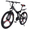 SUNYUAN 26in Folding Mountain Bike s 21 Speed Bicycle Full Suspension MTB Bikes gifts for men