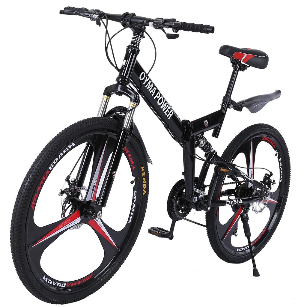 SUNYUAN 26in Folding Mountain Bike s 21 Speed Bicycle Full Suspension MTB Bikes gifts for men