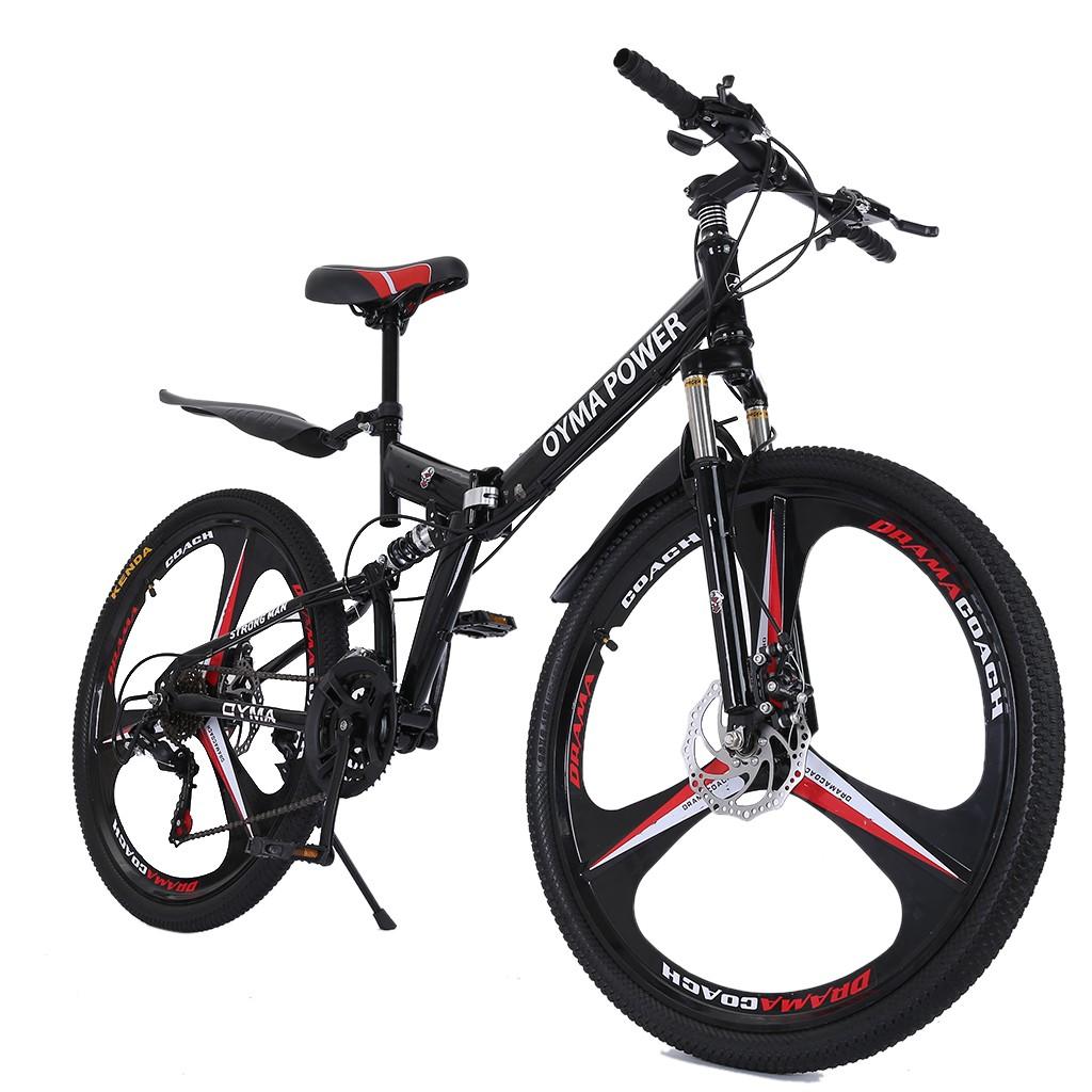 SUNYUAN 26in Folding Mountain Bike s 21 Speed Bicycle Full Suspension MTB Bikes gifts for men