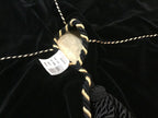 Black Velvet Safari Series Gold Accent Christmas Tree Skirt with Tassels 57"