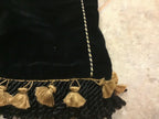 Black Velvet Safari Series Gold Accent Christmas Tree Skirt with Tassels 57"