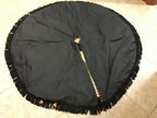 Black Velvet Safari Series Gold Accent Christmas Tree Skirt with Tassels 57"