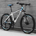 Shlia Mountain Bikes 26 Inch Wheel Men Adults High-Carbon Steel Lightweight Road Bike Bicycle 21 Speed Shock-Absorbing, Mens/Womens Fashionable Advanced Suspension Bikes, US Stock(White-Blue)