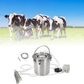 huidazhou cow milking machine electric, pulsation vacuum pump cow milker, automatic portable livestock milking equipment, stainless steel milker livestock household domestic farm milking device,7l