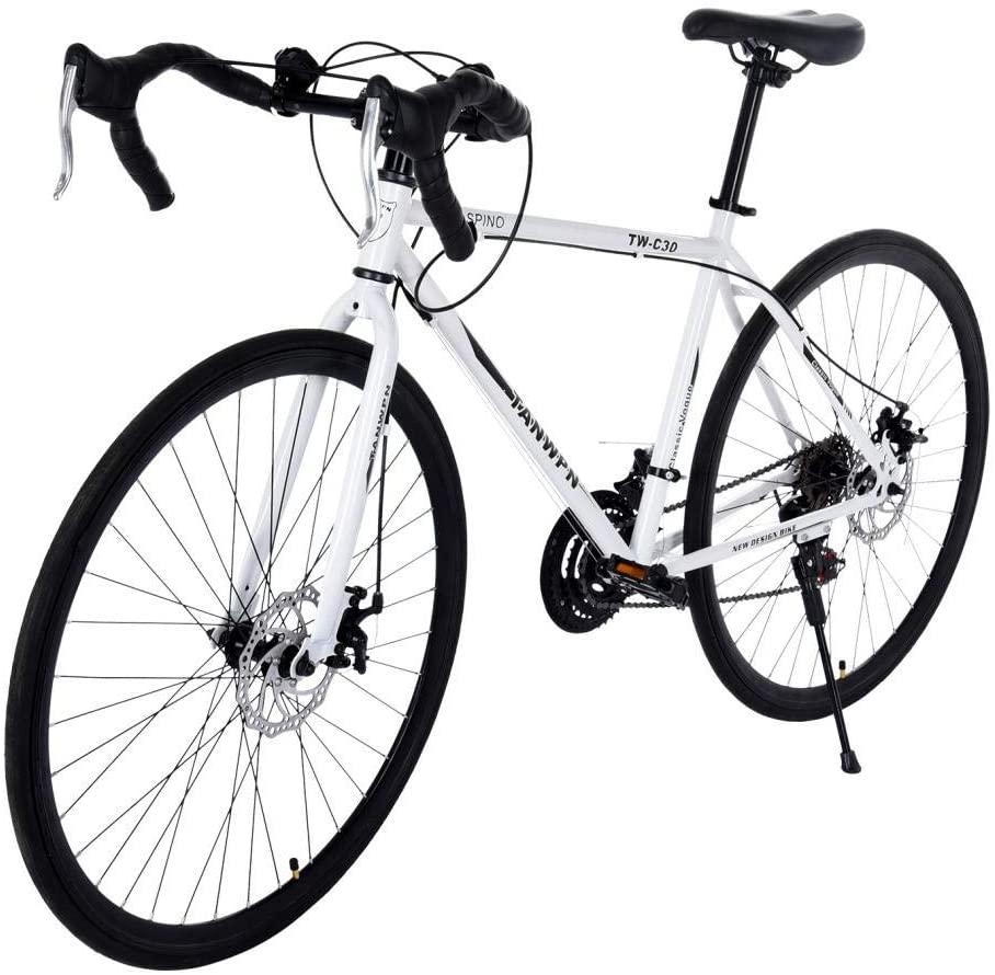 BESLUK Aluminum Full Suspension Road Bike 21 Speed Disc Brakes, 700c,bilke for Mens/Womens