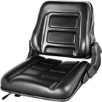 vevor universal forklift seat, black pvc tractor seat, 6"/150mm adjustable mower seat, foldable seat including seat switch, 18.5" x 20" x 18" skid steer seat, fit forklift, tractor, skid loader