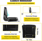 vevor universal forklift seat, black pvc tractor seat, 6"/150mm adjustable mower seat, foldable seat including seat switch, 18.5" x 20" x 18" skid steer seat, fit forklift, tractor, skid loader