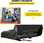 vevor universal forklift seat, black pvc tractor seat, 6"/150mm adjustable mower seat, foldable seat including seat switch, 18.5" x 20" x 18" skid steer seat, fit forklift, tractor, skid loader