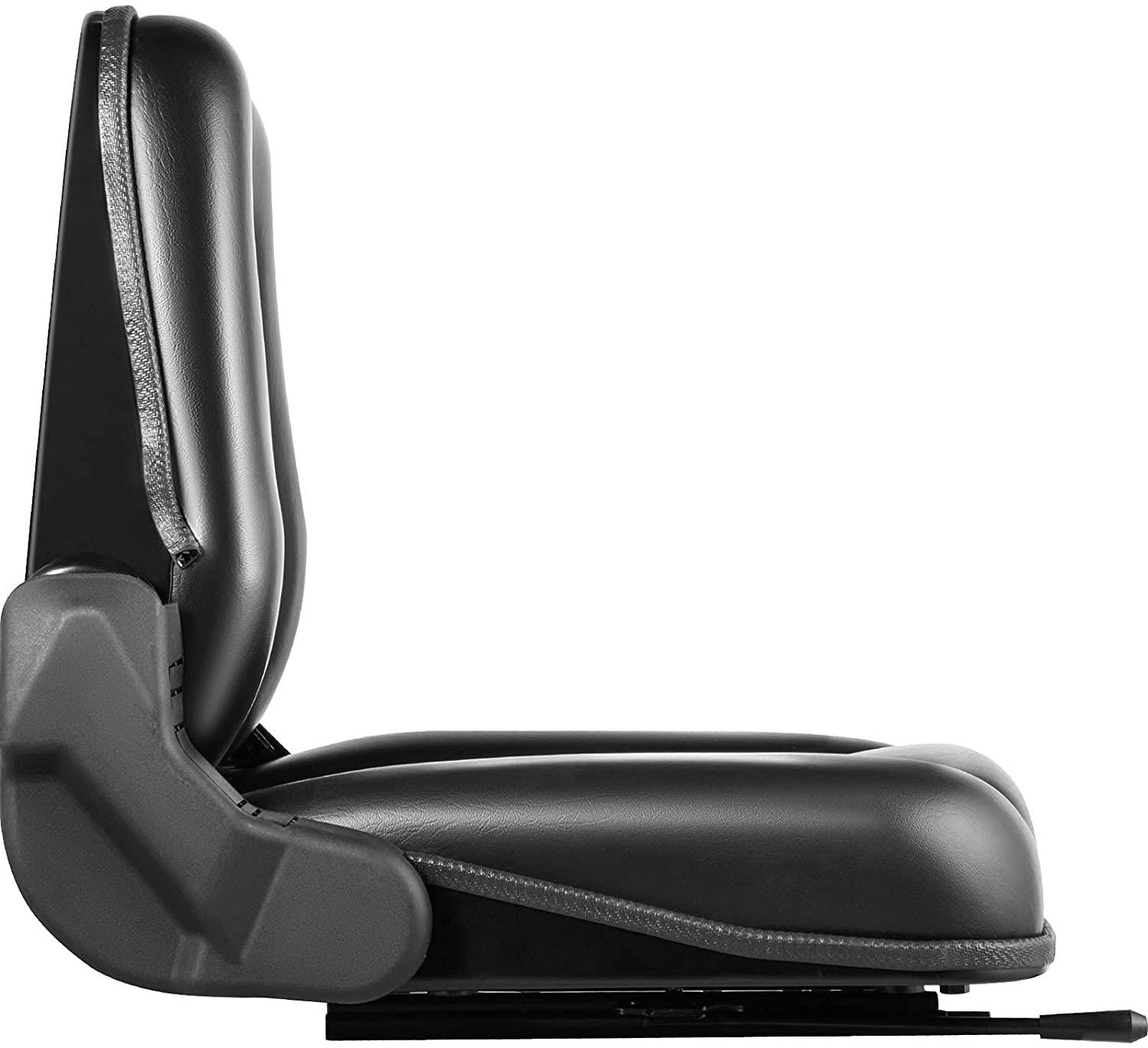 vevor universal forklift seat, black pvc tractor seat, 6"/150mm adjustable mower seat, foldable seat including seat switch, 18.5" x 20" x 18" skid steer seat, fit forklift, tractor, skid loader