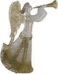 Northlight 44" Cotton Thread LED Lighted Gold and Silver Glitter Angel Outdoor Christmas Decoration