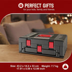 Home Tool Kit with Drawer - 379-PCs Portable Complete Household and Auto Repair Tool Set - Hand General Basic Tool Box StoraCase - Full Basic Toolkit for Handyman & Diyer & Homeowner Red