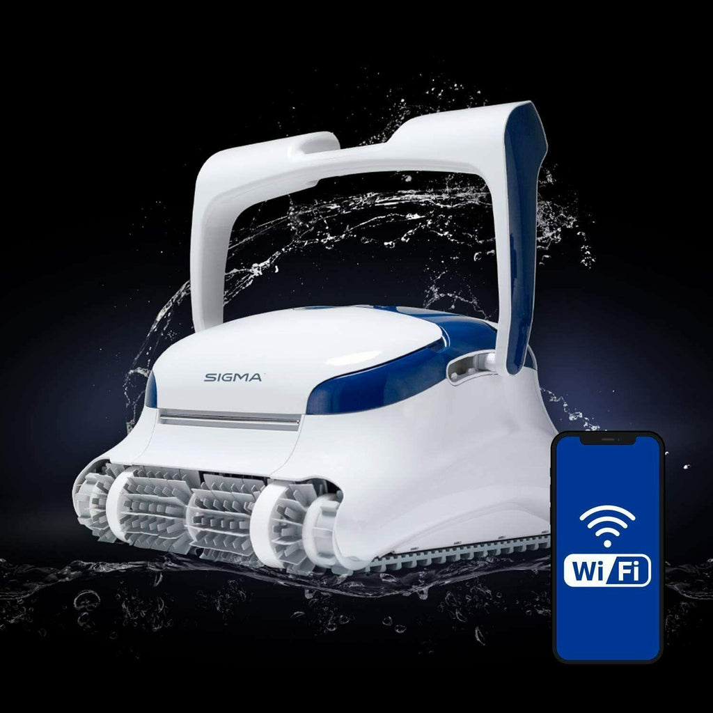 new dolphin sigma robotic pool cleaner with wi-fi app and top-loading cartridge