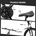 Hotwon 26 Inch Mountain Bike With 21 Speed Dual Disc Brakes Full Suspension Non-slip