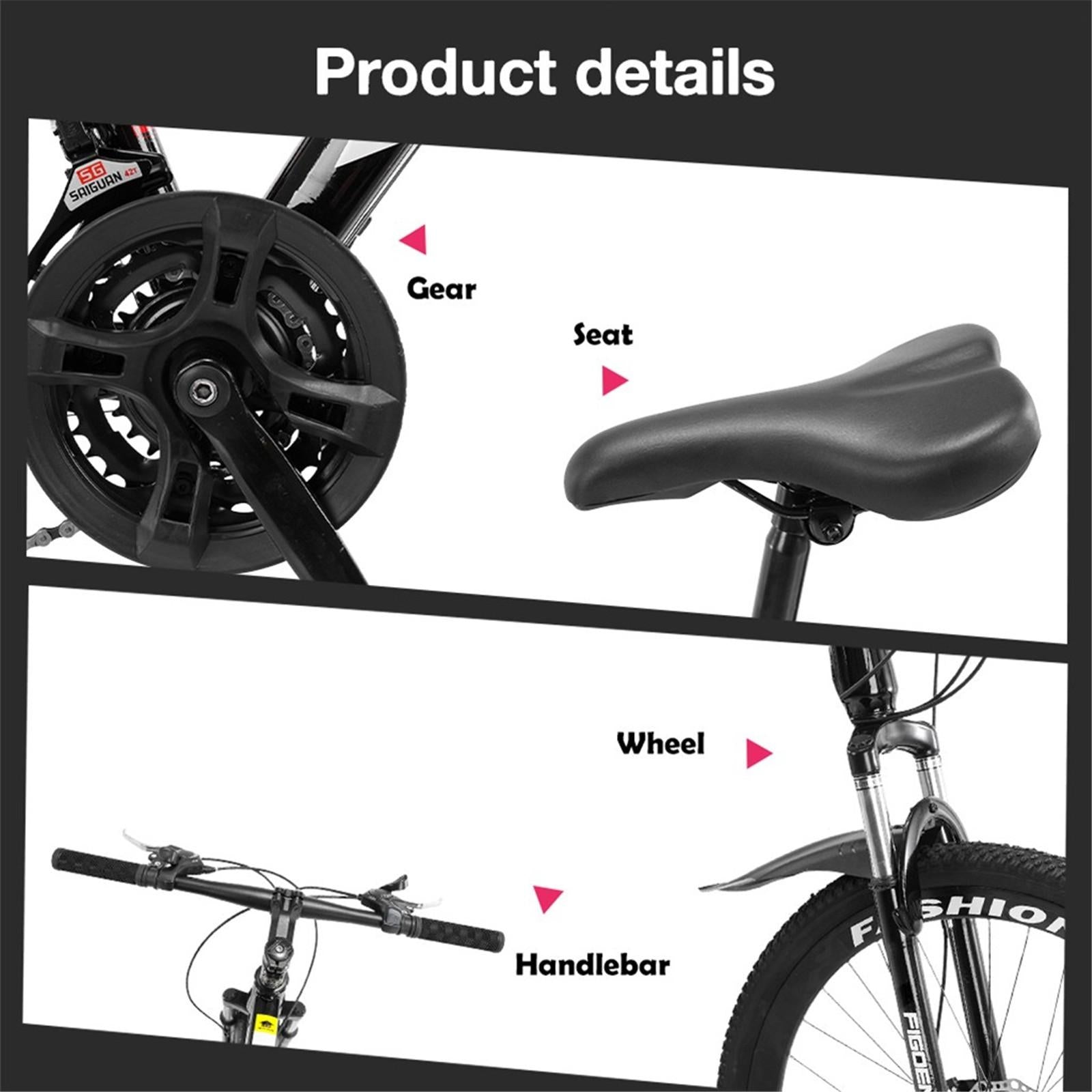 Hotwon 26 Inch Mountain Bike With 21 Speed Dual Disc Brakes Full Suspension Non-slip