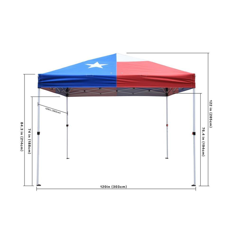 Texas Flag Canopy 10 ft. x 10 ft. Instant Canopy Pop Up Tent