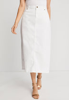 true fit denim skirt