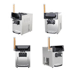 Commercial 2+1 Flavor Soft Serve Ice Cream Maker Machine, 7.4 Gal/Hour Countertop Ice Cream Machine with Self-Cleaning, LCD Display & Adjustable Hardness for Restaurants, Bubble Tea and Snack Shops, 2