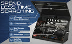 – XL450B – 36-Inch Portable  Toolbox – Multi-Tier  – 16-GauConstruction – SAE and Metric Tool Chest – Weather-Resistant Toolbox – Lock and Latching System, Black