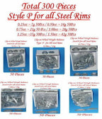 4 SET of 300 PCS CLIP-ON WHEEL WEIGHT P AW MC FN 0.25 0.50 0.75 1.0 1.25 1.50z