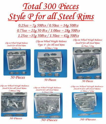 4 SET of 300 PCS CLIP-ON WHEEL WEIGHT P AW MC FN 0.25 0.50 0.75 1.0 1.25 1.50z