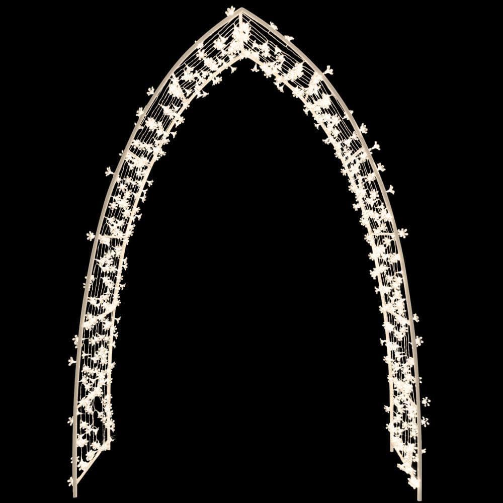 88 in. Archway with Warm WHT LEDS Clear Floral Cap/Trans Cord/8 Function