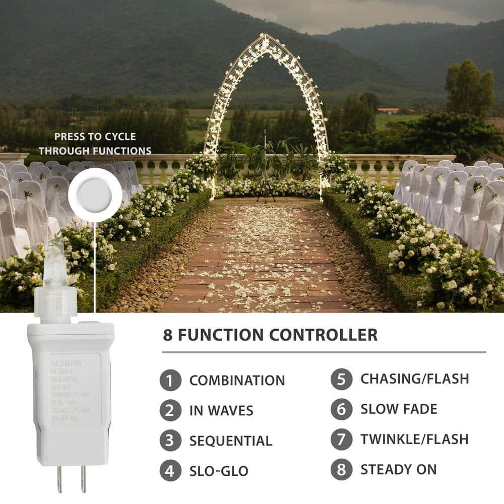 88 in. Archway with Warm WHT LEDS Clear Floral Cap/Trans Cord/8 Function