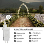 88 in. Archway with Warm WHT LEDS Clear Floral Cap/Trans Cord/8 Function