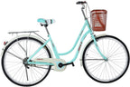 Micozy Women Bike Beach Cruiser Bike 26 Inch Retro Bicycle Classic Bicycle Commuter Bicycle with Baskets and Comfortable Seats &amp; Back Seats Fits 5'2''-5'10'' [US in Stock]