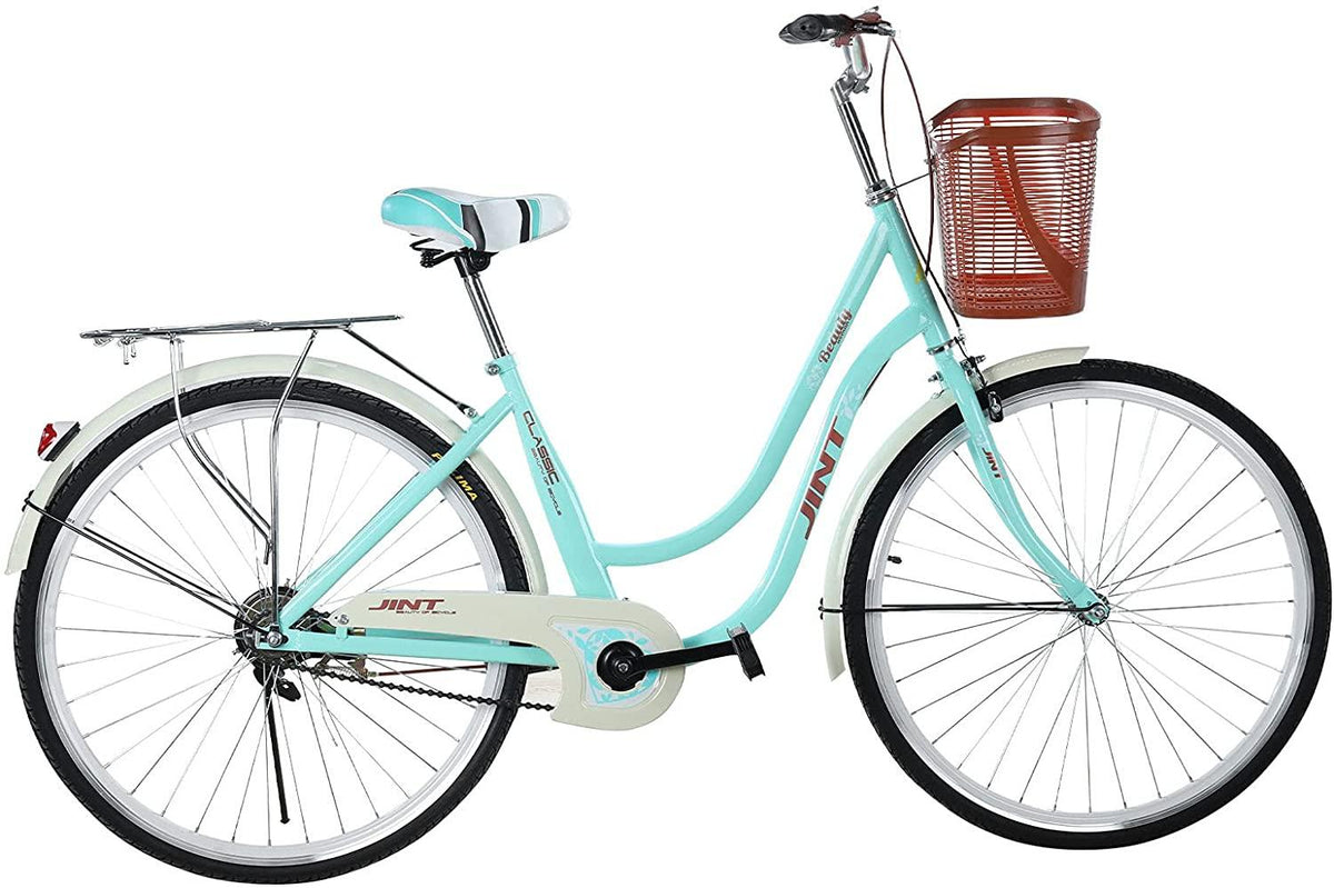 Micozy Women Bike Beach Cruiser Bike 26 Inch Retro Bicycle Classic Bicycle Commuter Bicycle with Baskets and Comfortable Seats &amp; Back Seats Fits 5'2''-5'10'' [US in Stock]