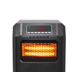 SAIBAI 1500W Quartz Tube Heater Digital Style 4 Quartz Tubes Black (Change to Metal Fan)