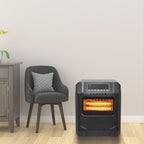 SAIBAI 1500W Quartz Tube Heater Digital Style 4 Quartz Tubes Black (Change to Metal Fan)