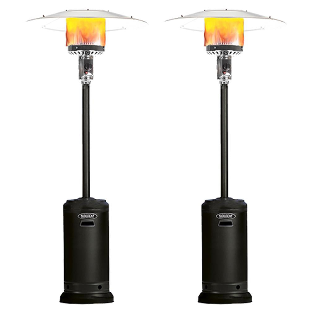 SUNHEAT 99607 46,000 BTU Umbrella Propane Patio Heater, Black (2-Pack)