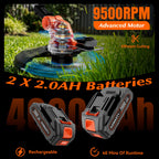 20V Electric Weed Wacker Cordless Edger Lawn Tool 2 X 2.0Ah Battery Powered Weed Eater with Charger, 12 Inch Lightweight String Trimmer, Auto Line Feed Grass Cutter Lawn Mower for Small Yard Orange