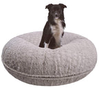 BESSIE AND BARNIE Signature Serenity Grey Luxury Extra Plush  Fur Bagel Pet/Dog Bed (Multiple Sizes)
