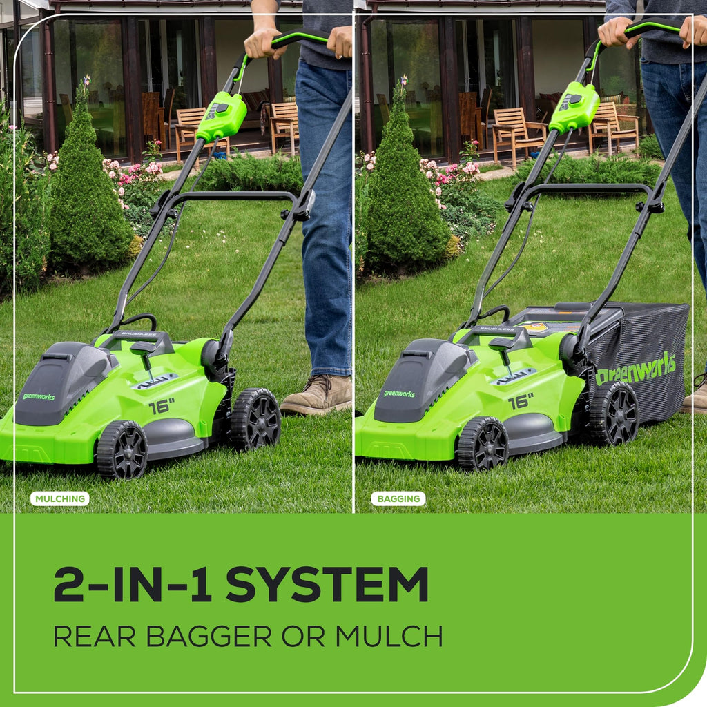 40V 16" Brushless Cordless (Push) Lawn Mower (75+ Compatible Tools), 4.0Ah Battery and Charger Included