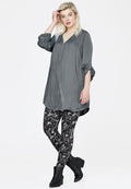 zip-front sateen tunic