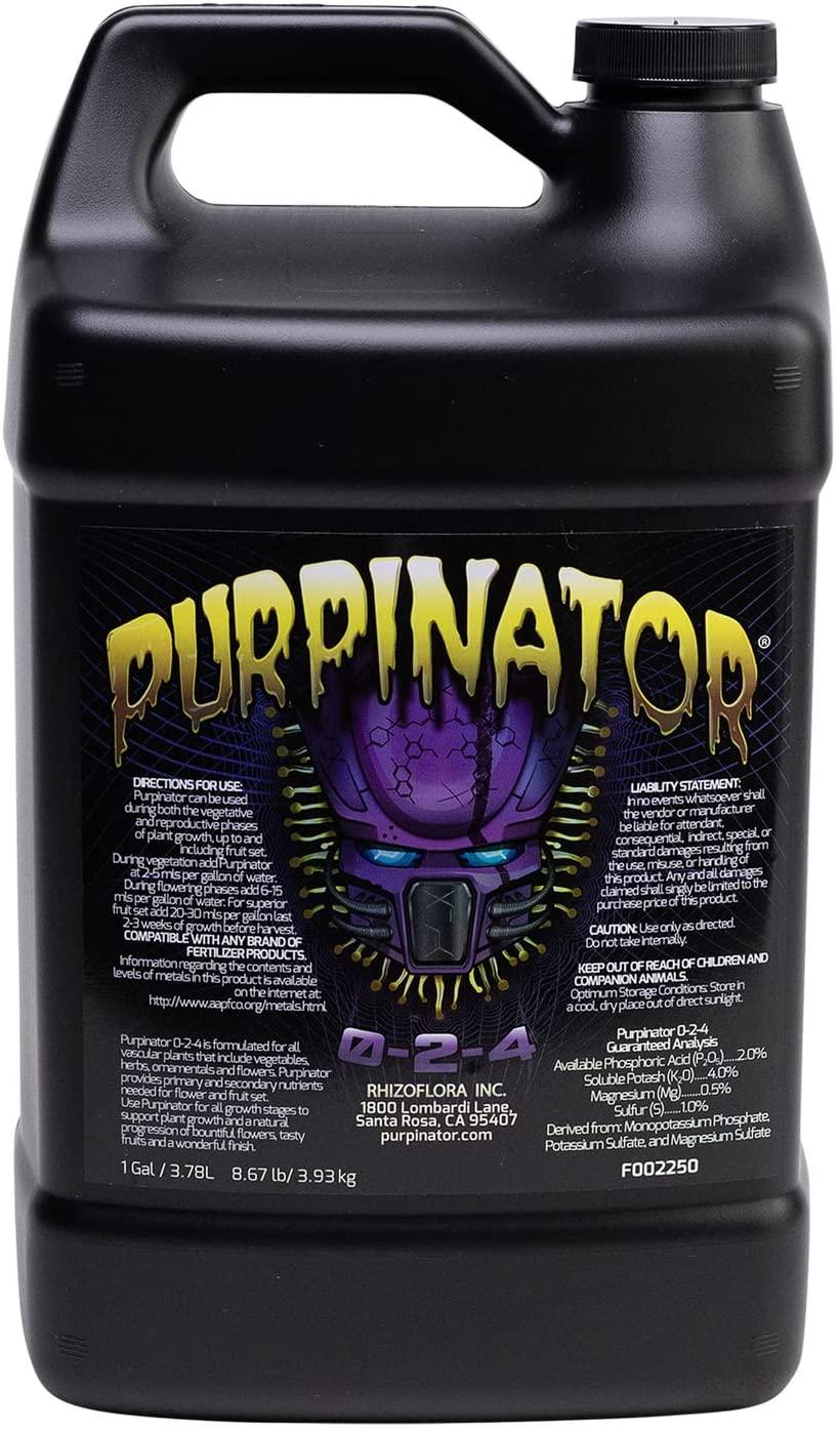 purpinator - liquid nutrient additive for flowering and fruiting plants, for use in hydroponics and soil, 1 gal.