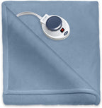 SoftHeat | Luxury Micro-Fleece Heated Electric Warming Blanket with Safe &amp; Warm Low-VoltaTechnology, (Queen, Slate Blue)