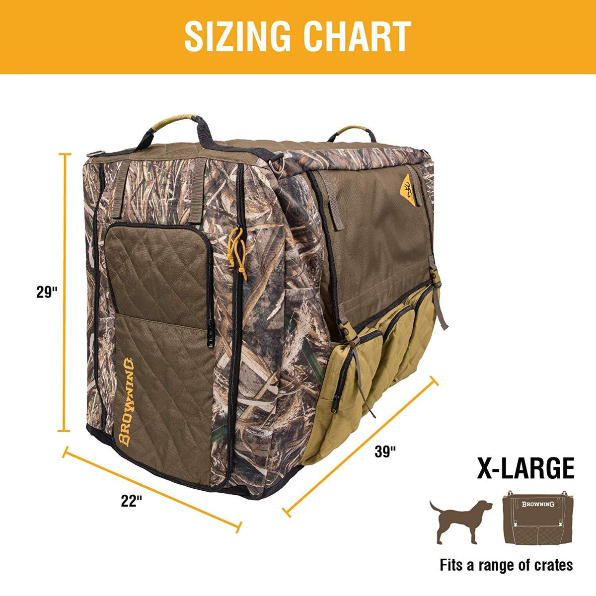 Browning Insulated Crate Cover Camo Dog Crate Cover, Insulated, Realtree Max
