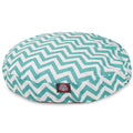 Teal Chevron Medium Round Indoor Outdoor Pet Dog Bed With Removable Washable Cover By Majestic Pet Products