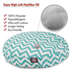 Teal Chevron Medium Round Indoor Outdoor Pet Dog Bed With Removable Washable Cover By Majestic Pet Products
