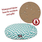 Teal Chevron Medium Round Indoor Outdoor Pet Dog Bed With Removable Washable Cover By Majestic Pet Products