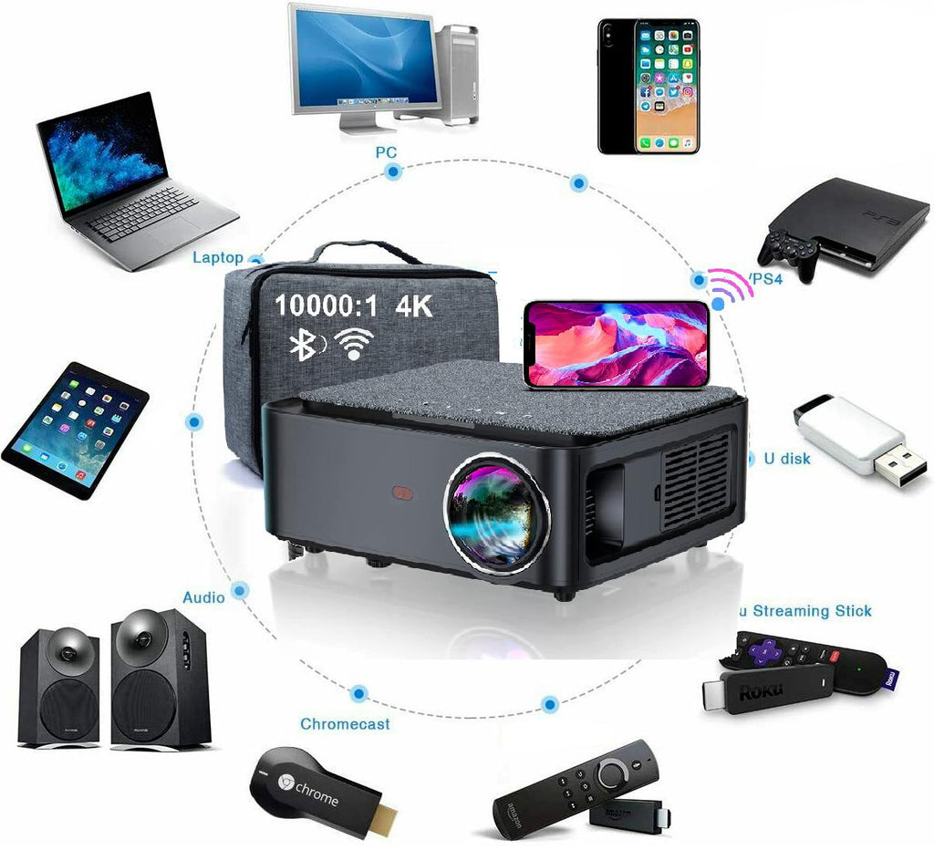 500" 9500l lumens wifi 5k hd 1080p home theater projector hdmi for pc ps4 tv