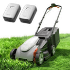 14 Inch Cordless Lawn Mower, Brushless Electric Push Mower with 2x5.0Ah Batteries, 5-Position Height Adjustment, 9-Gallon Grass Catcher for Garden Yard Farm