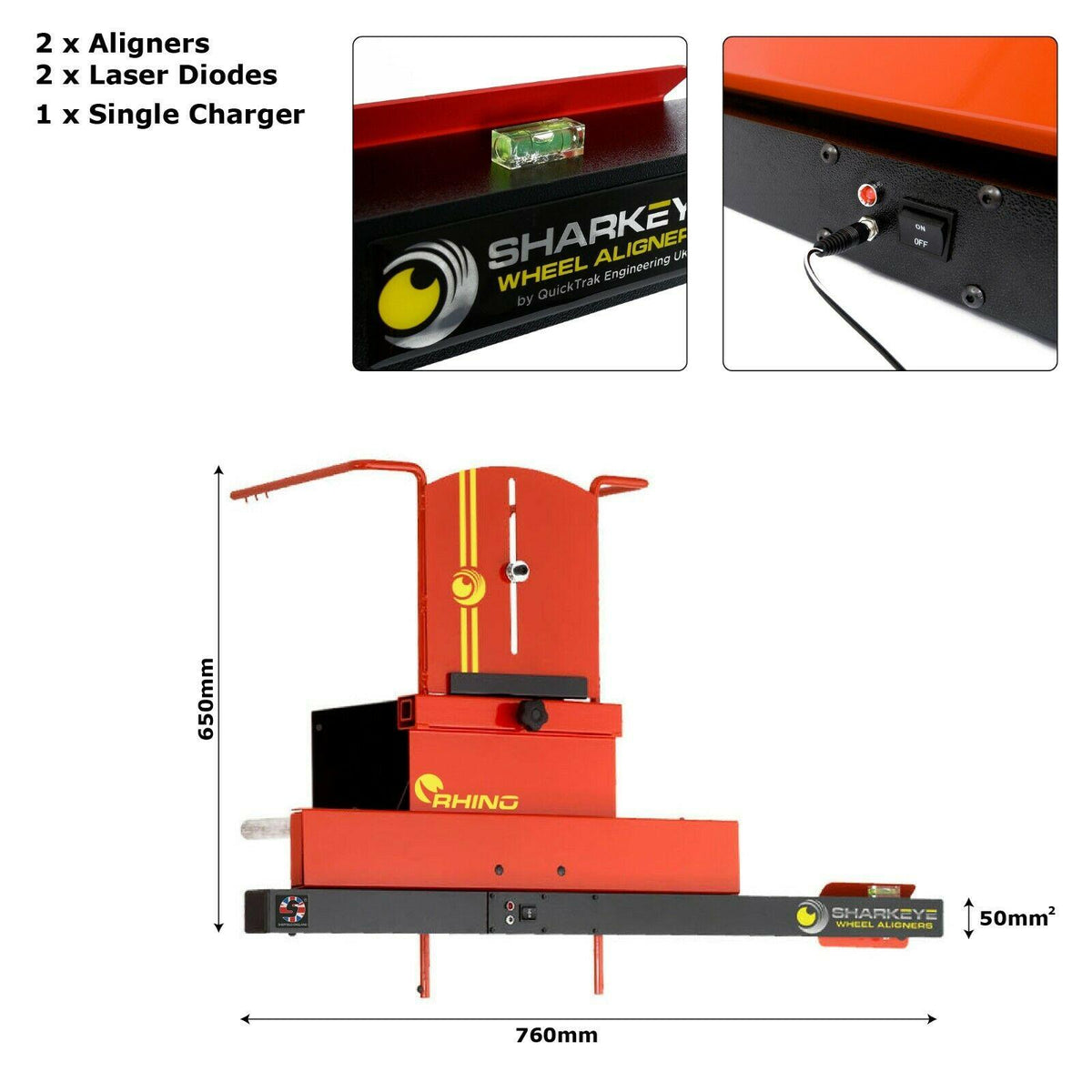 SharkEye 'Rhino' Truck 2 Wheel Alignment System - HGO2WLA. Made in Sheffield UK