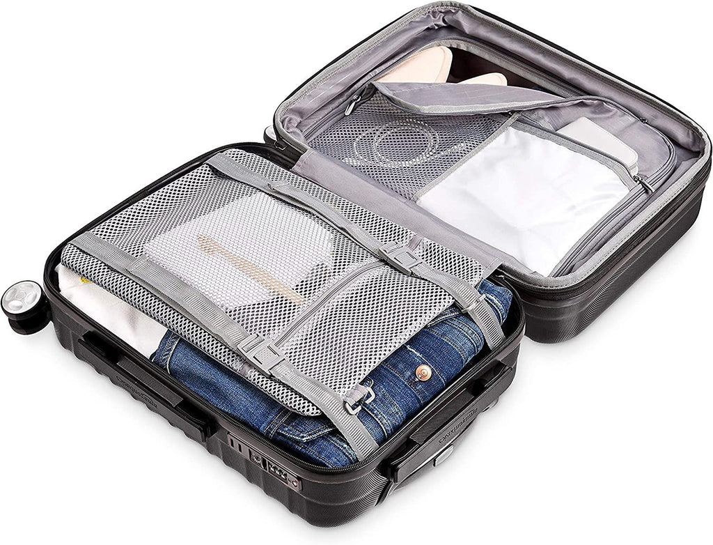 Hardside Spinner Suitcase Luggage with Wheels - 20-Inch, 28-Inch, Black