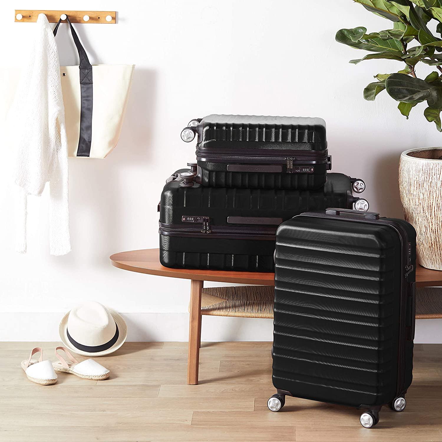 Hardside Spinner Suitcase Luggage with Wheels - 20-Inch, 28-Inch, Black